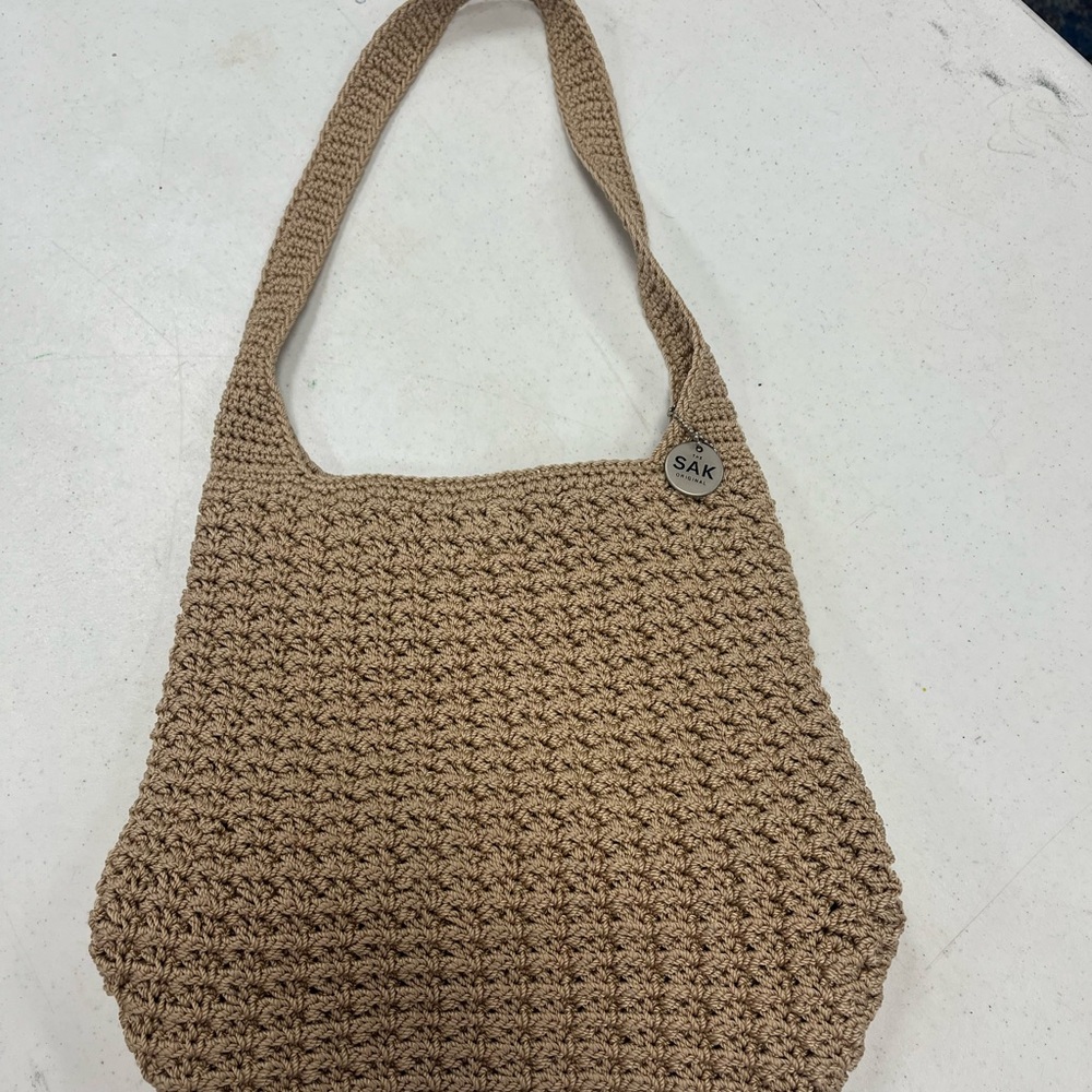 The Sak Beige Crochet Shoulder Bag
